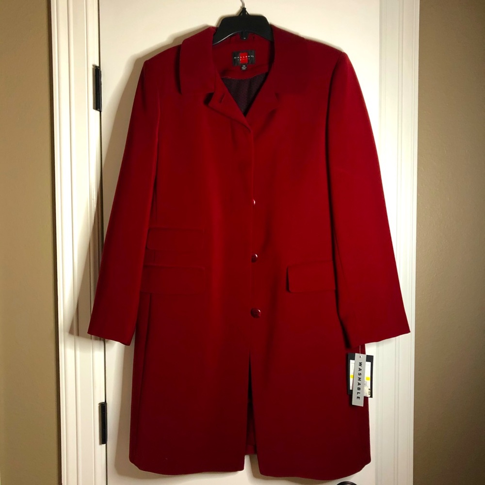 Gallery Petite Cranberry Coat with removable liner.